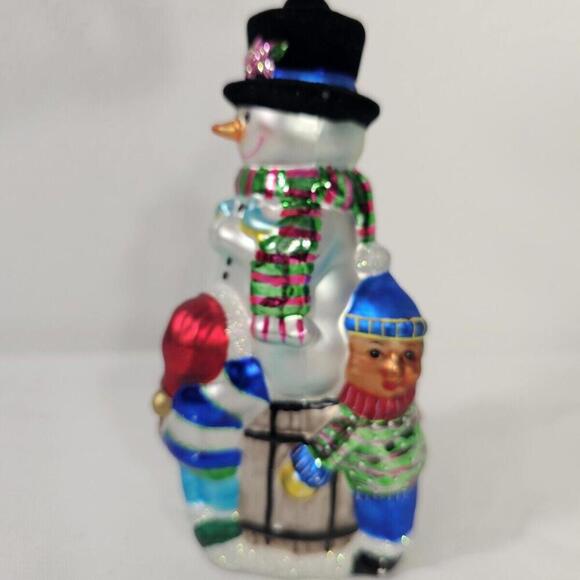 Other - Old World Christmas Glass  Snowman And Children  Ornament. 6"